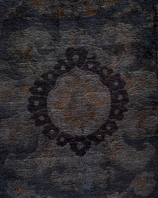 Contemporary Hand-Knotted Overdyed Gray Area Rug 9' 1" x 11' 7"