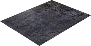 Contemporary Hand-Knotted Overdyed Gray Area Rug 9' 1" x 11' 7"