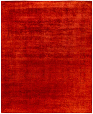 Contemporary Overdyed Wool Hand Knotted Orange Area Rug 8' 2" x 10' 1"