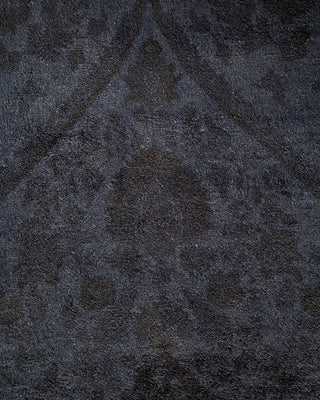 Contemporary Hand-Knotted Overdyed Gray Area Rug 9' 2" x 11' 10"