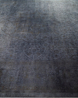 Contemporary Hand-Knotted Overdyed Gray Area Rug 9' 2" x 11' 10"