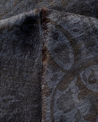 Contemporary Hand-Knotted Overdyed Gray Area Rug 9' 2" x 11' 10"