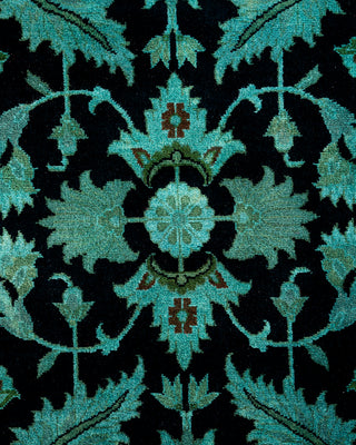 Contemporary Hand-Knotted Overdyed Black Area Rug 3' 2" x 5' 2"