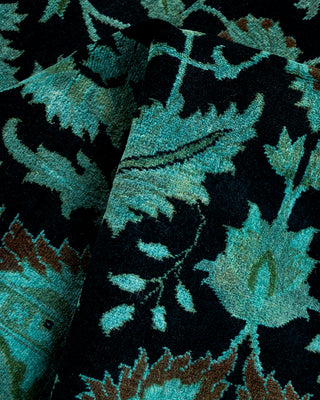 Contemporary Hand-Knotted Overdyed Black Area Rug 3' 2" x 5' 2"