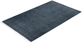 Contemporary Overdyed Wool Hand Knotted Gray Area Rug 3' 2" x 5' 3"