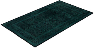 Contemporary Overdyed Wool Hand Knotted Black Area Rug 3' 1" x 5' 3"