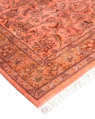 Modern Overdyed Hand Knotted Wool Pink Area Rug 3' 2" x 5' 3"