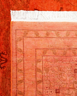 Contemporary Hand Knotted Overdyed Orange Area Rug 9' 2" x 12' 4"