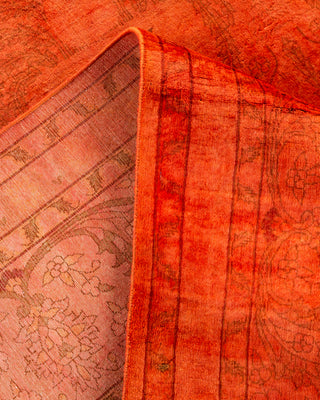 Contemporary Hand Knotted Overdyed Orange Area Rug 9' 2" x 12' 4"