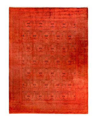 Contemporary Fine Vibrance Orange Wool Area Rug 9' 2" x 12' 4"
