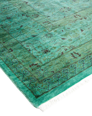 Fine Vibrance, One-of-a-Kind Hand-Knotted Area Rug - Green, 9' 1" x 11' 10" - Solo Rugs