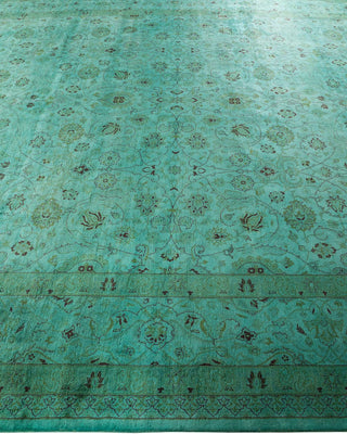 Fine Vibrance, One-of-a-Kind Hand-Knotted Area Rug - Green, 9' 1" x 11' 10" - Solo Rugs
