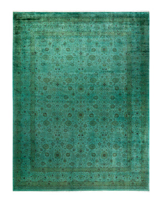 Fine Vibrance, One-of-a-Kind Hand-Knotted Area Rug - Green, 9' 1" x 11' 10" - Solo Rugs