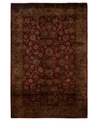 Contemporary Overdyed Wool Hand Knotted Brown Area Rug 4' 2" x 6' 2"