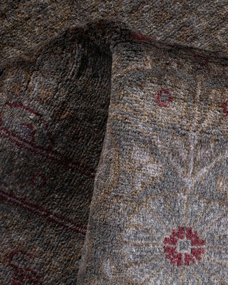 Contemporary Hand Knotted Overdyed Gray Area Rug 3' 4" x 5' 1"