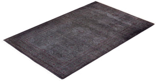 Contemporary Hand Knotted Overdyed Gray Area Rug 3' 4" x 5' 1"