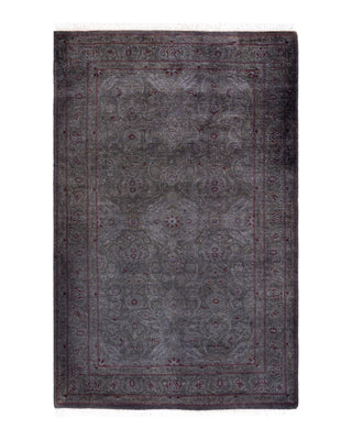 Contemporary Fine Vibrance Black Wool Area Rug 3' 4" x 5' 1"