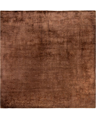 Contemporary Overdyed Wool Hand Knotted Brown Round Area Rug 8' 2" x 8' 3"