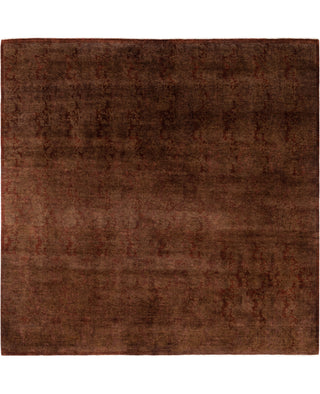 Contemporary Overdyed Wool Hand Knotted Orange Round Area Rug 8' 2" x 8' 2"