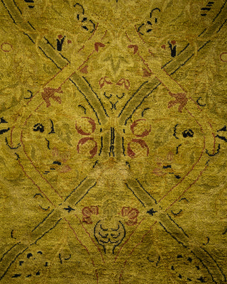 Contemporary Hand Knotted Overdyed Green Area Rug 6' 1" x 12' 4"