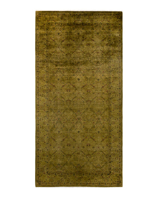 Contemporary Fine Vibrance Green Wool Area Rug 6' 1" x 12' 4"