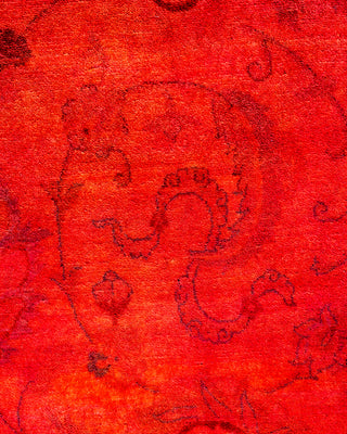 Contemporary Hand-Knotted Overdyed Pink Area Rug 6' 2" x 9' 1"