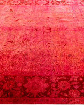 Contemporary Hand-Knotted Overdyed Pink Area Rug 6' 2" x 9' 1"