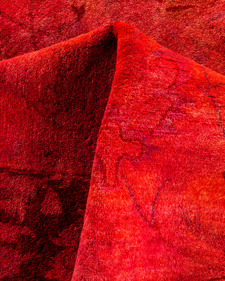 Contemporary Hand-Knotted Overdyed Pink Area Rug 6' 2" x 9' 1"