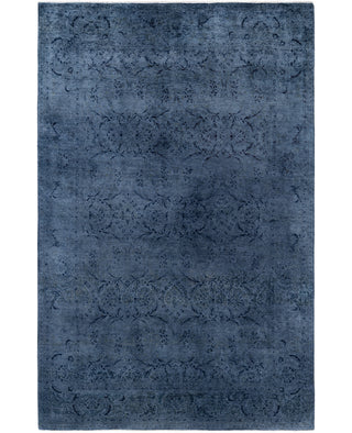 Contemporary Overdyed Wool Hand Knotted Black Area Rug 6' 1" x 9' 5"