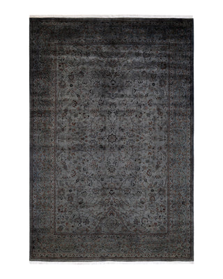 Contemporary Fine Vibrance Black Wool Area Rug 6' 3" x 9' 3"