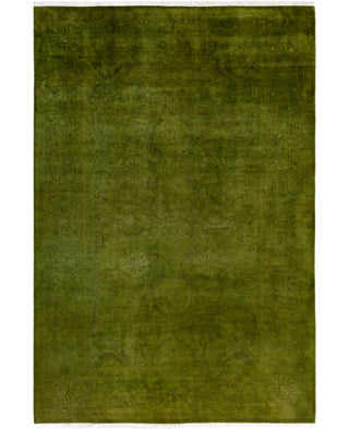 Contemporary Overdyed Wool Hand Knotted Green Area Rug 6' 1" x 9' 0"