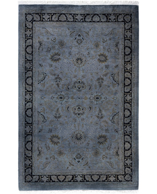 Contemporary Overdyed Wool Hand Knotted Gray Area Rug 4' 1" x 6' 2"