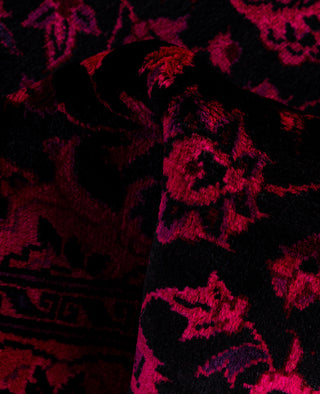 Contemporary Overdyed Wool Hand Knotted Black Area Rug 3' 2" x 5' 2"