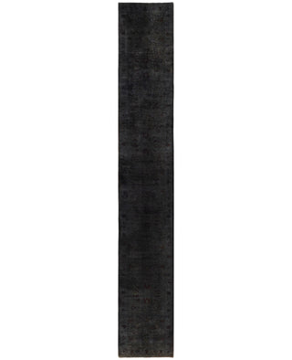 Contemporary Overdyed Wool Hand Knotted Brown Runner 3' 2" x 20' 8"