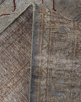 Contemporary Hand-Knotted Overdyed Gray Area Rug 9' 1" x 12' 1"