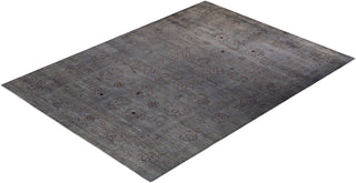 Contemporary Hand-Knotted Overdyed Gray Area Rug 9' 1" x 12' 1"