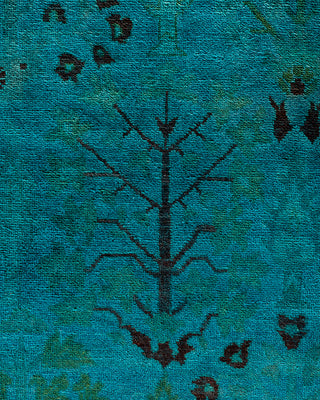 Contemporary Hand-Knotted Overdyed Blue Area Rug 9' 0" x 12' 0"