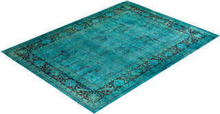 Contemporary Hand-Knotted Overdyed Blue Area Rug 9' 0" x 12' 0"