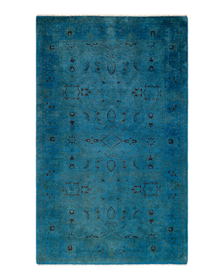 Modern Fine Vibrance Blue Area Rug 4' 1" x 6' 8"