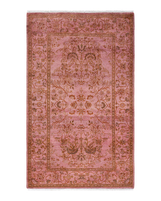 Contemporary Fine Vibrance Pink Wool Area Rug 3' 1" x 5' 1"