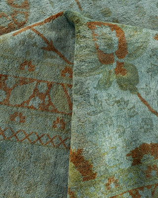 Contemporary Hand Knotted Overdyed Gray Area Rug 9' 4" x 12' 4"