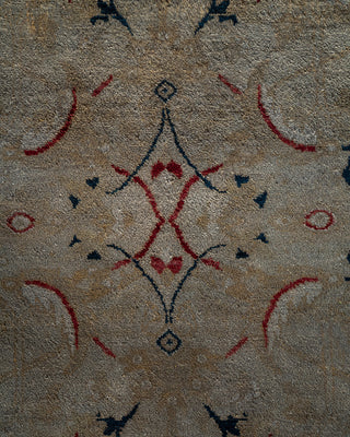 Contemporary Hand-Knotted Overdyed Gray Area Rug 9' 1" x 12' 1"