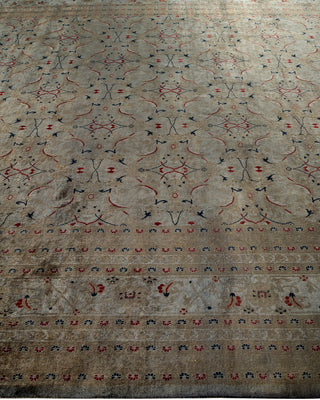 Contemporary Hand-Knotted Overdyed Gray Area Rug 9' 1" x 12' 1"