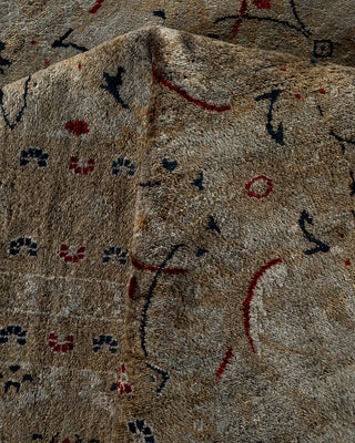 Contemporary Hand-Knotted Overdyed Gray Area Rug 9' 1" x 12' 1"