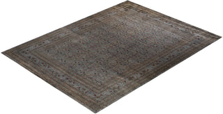 Contemporary Hand-Knotted Overdyed Gray Area Rug 9' 1" x 12' 1"
