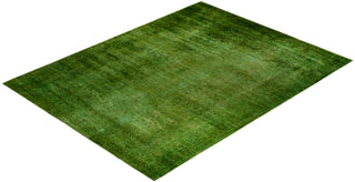 Modern Overdyed Hand Knotted Wool Green Area Rug 10' 2" x 13' 7"