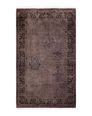 Contemporary Fine Vibrance Brown Wool Area Rug 3' 2" x 5' 4"