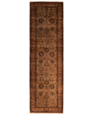 Contemporary Overdyed Wool Hand Knotted Brown Runner 2' 8" x 8' 10"