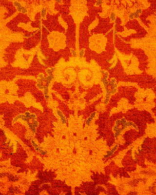 Contemporary Hand Knotted Overdyed Orange Area Rug 8' 10" x 12' 4"