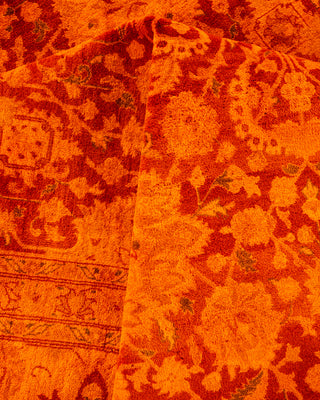 Contemporary Hand Knotted Overdyed Orange Area Rug 8' 10" x 12' 4"